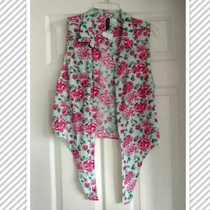 Floral Front Tie Blouse